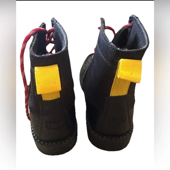 Polo by Ralph Lauren Black and Red Boots with Leather Upper NWOT - Picture 4 of 6